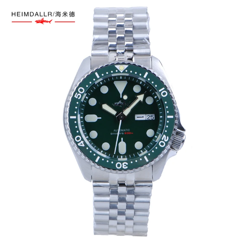 

Heimdallr Men's SKX007 Diver Watch Green Dial Ceramic Bezel Sapphire Glass NH36 Automatic Movement Stainless Bracelet 20Bar Lume