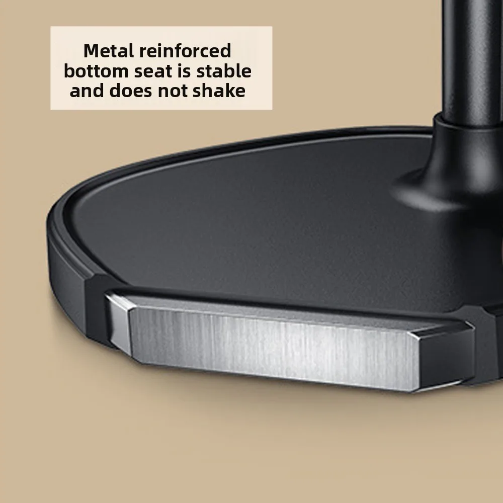 

Телескопическая подставка для телефона с регулируемой высотой 360° ° Поворотный стабильный базовый держатель для настольного телефона, металлический универсальный кронштейн для мобильного телефона