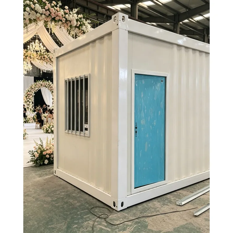 Luxury Prefab Folding Container Home with Canopy Construction Site Garden Portable Single Room Structure Container House Units