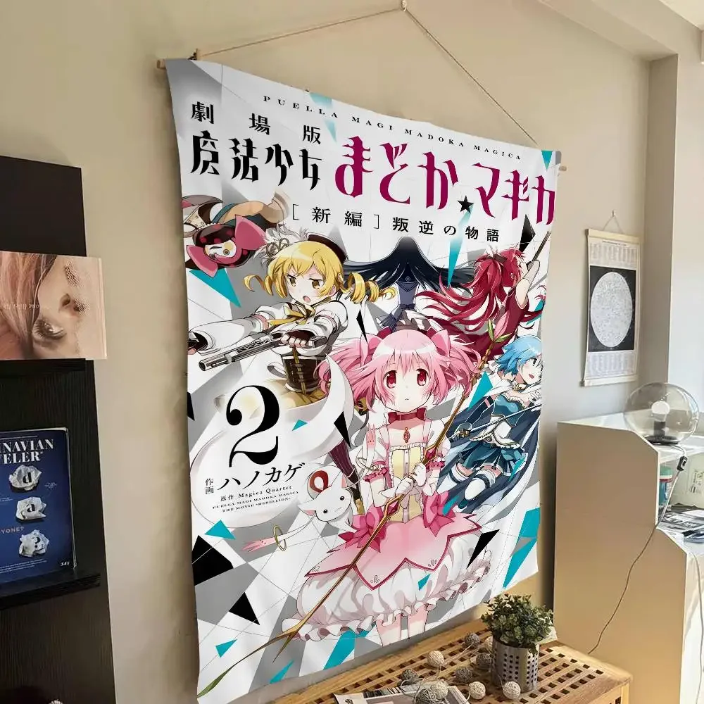 Puella Magi Madoka Magica Printed Large Wall Tapestry Art Science Fiction Room Home Decor Decor Blanket