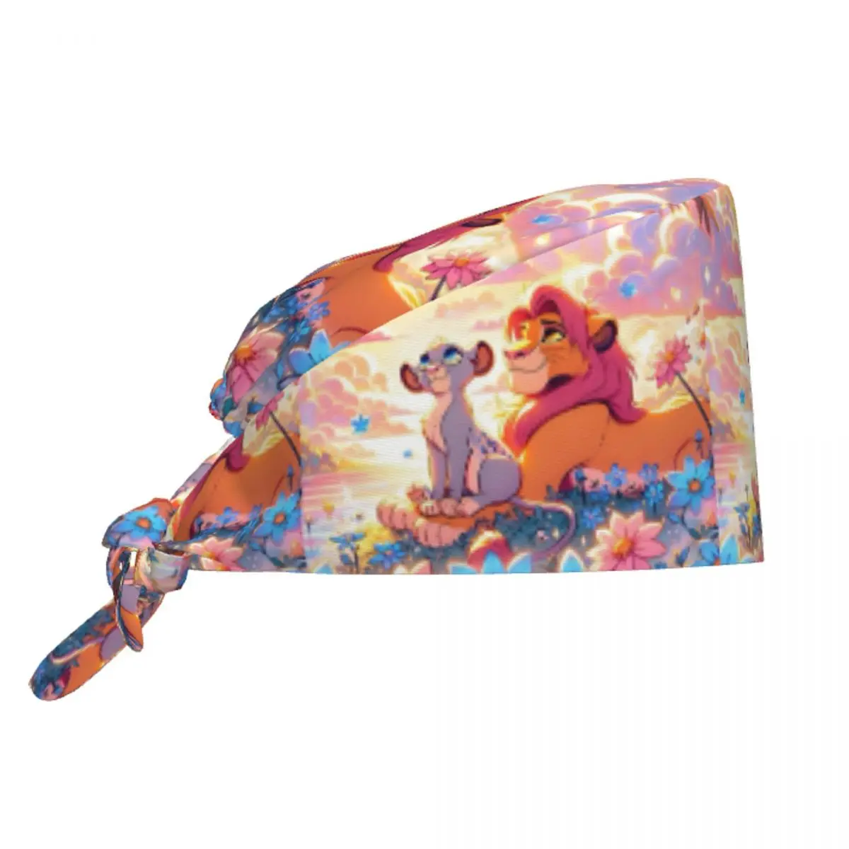 

Custom The Lion King Movie Cartoon Love Scrubs Cap Surgical Hats Women Men Manga Operating Room Cap Operator Hats Lab Works Hat