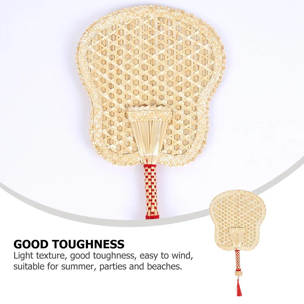 

1Pcs Handcrafted Woven Fan Lightweight Texture Good Toughness Environmental Friendly Material Ideal for Summer Parties