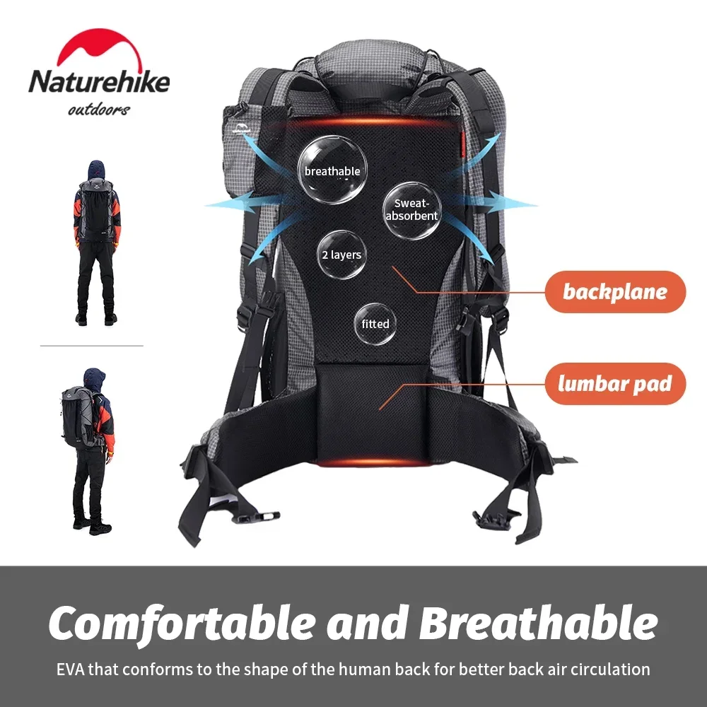 Naturehike Kletterrucksack 60 + 5L Camping Rucksack Reisetasche Große Kapazität Militär Bergsteigen Rucksack Mit Regenschutz