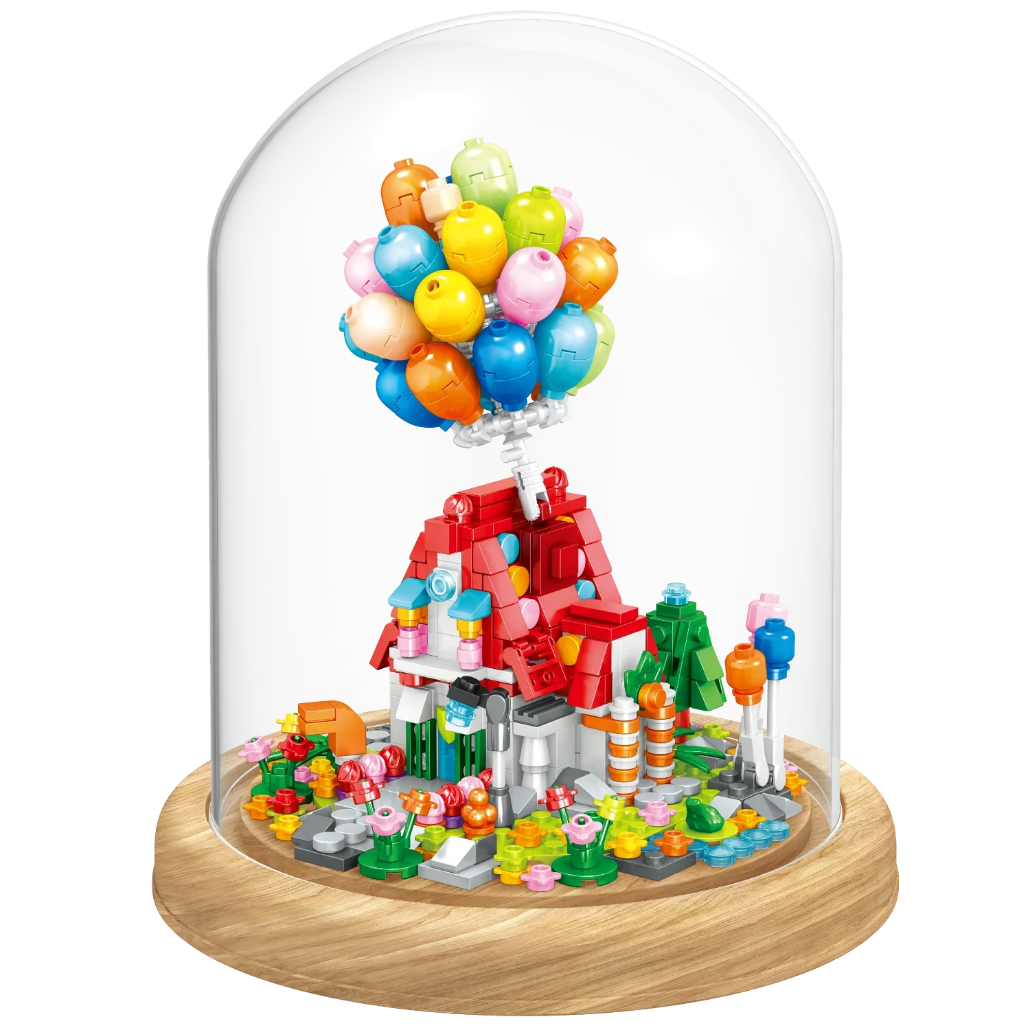 

Balloon House Assembly Particle Micro Building Block Model Decoration Girls Toys DIY Brick Moc Birthday Gifts For Children Guest