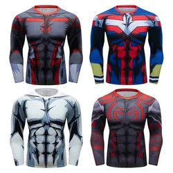 Compression Fitness Shirt Men's Long Sleeve Jogging Running Sweatshirt Quick Dry Tight Exercise Sport T Shirt Workout Gym Shirt