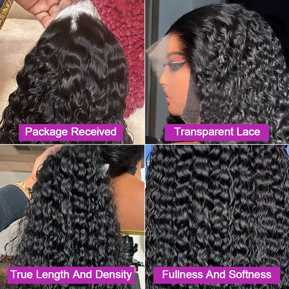 220 high density human hair wigs 30 40 inch black hd lace frontal wig pre plucked front 13x6 13x4 kinky curly deep water wave