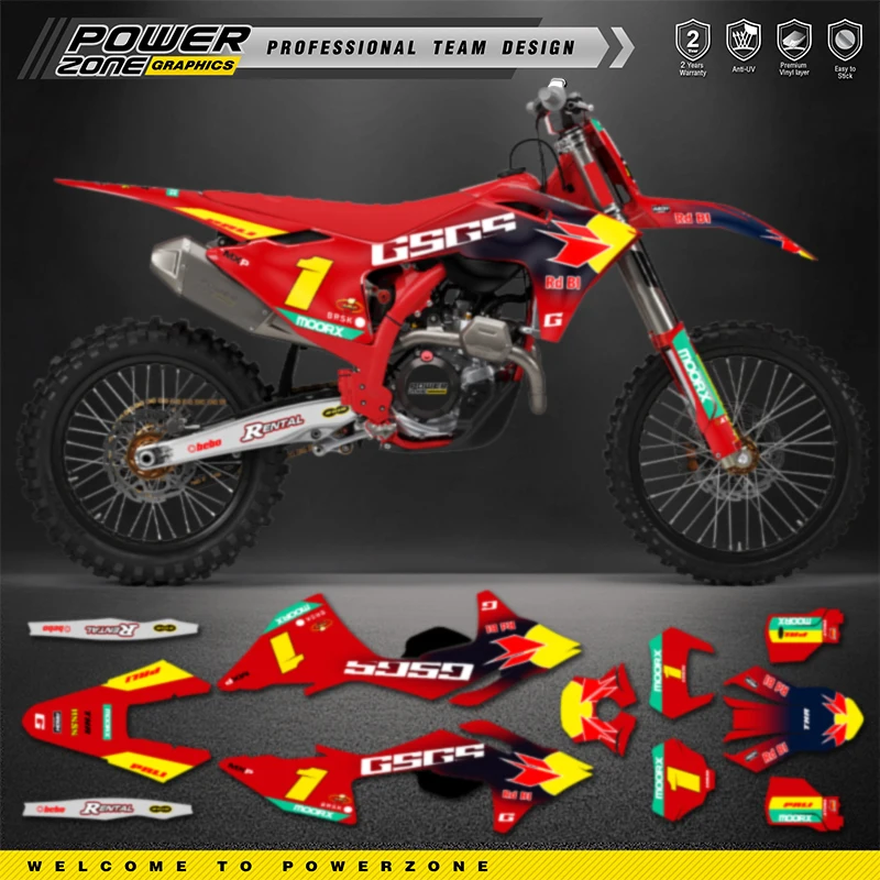 PowerZone Custom Team Graphics Backgrounds Decals Stickers Kit For GASGAS 2024-2026 EC MC Motorcycle Decal Sticker 008