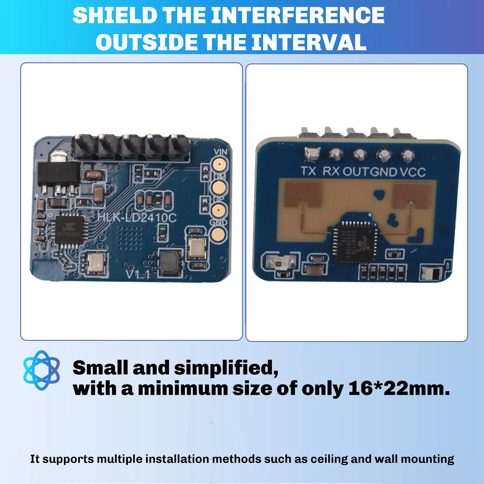 [N82R] 5 Pcs 24G mmWave HLK-LD2410C Human Presence Radar Sensor Motion Detection Module