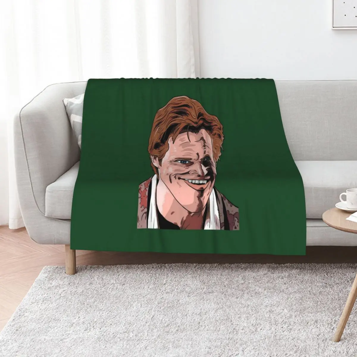 

Willem Dafoe Green Goblin Throw Blanket Plush Polar Soft Big Flannel Fabric Blankets