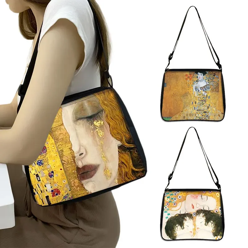 

Retro Van Gogh Starry Oil Painting Handbag Women Art Sunflower Fashion Shopping Bags Leisure Go Shopping Underarm Bag Gift