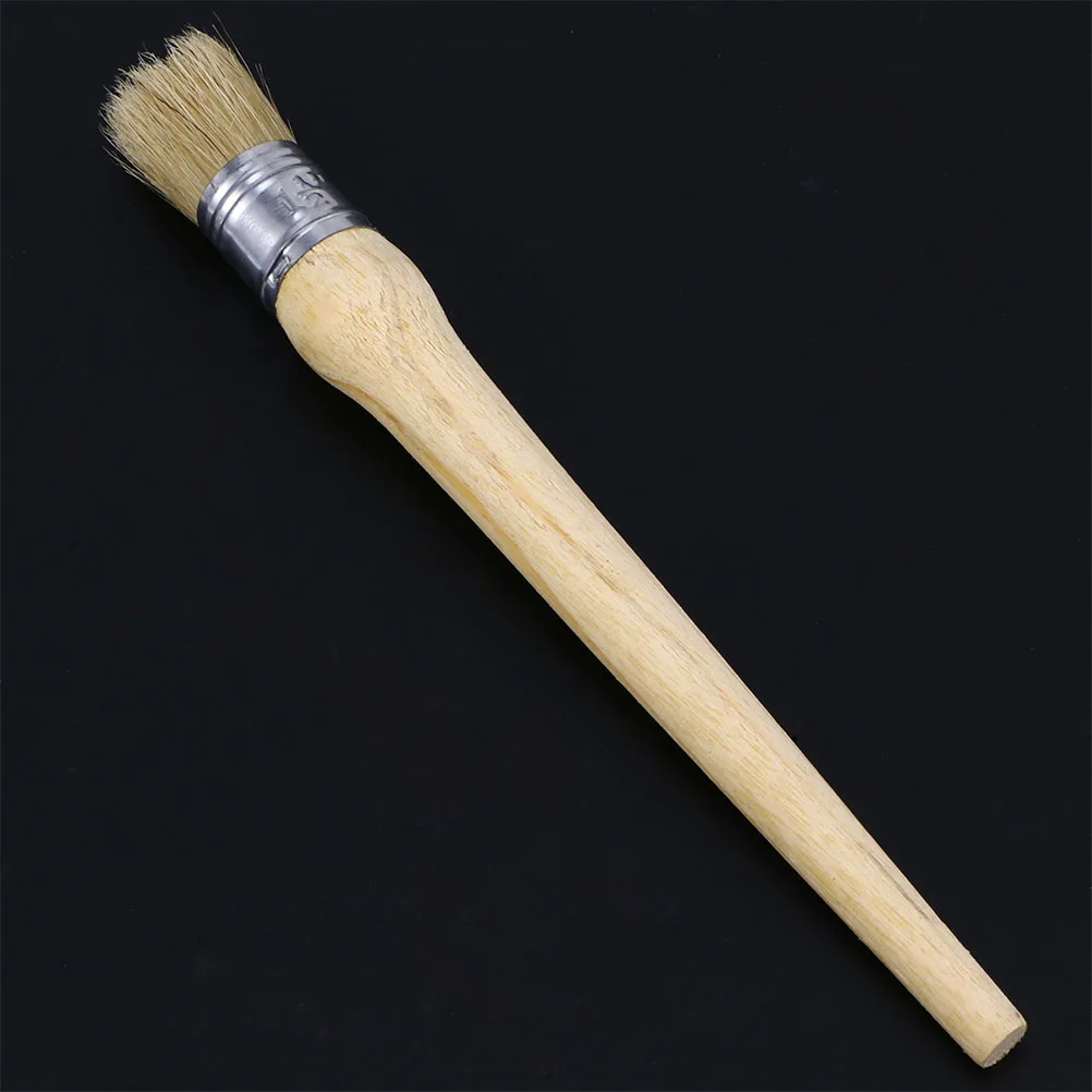 

2 Pcs Furniture Round Paint Brush Natural Bristle Bristles Oil Wax Brushes Home