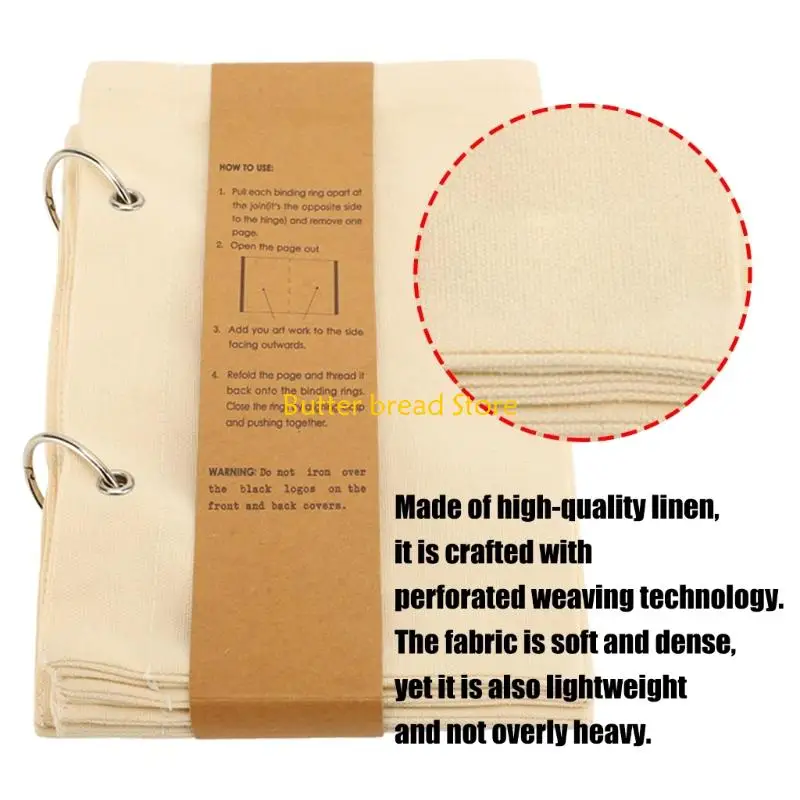 W89C 175x145 مللي متر كبير كتاب رسم الكتان دفتر النسيج ستيتشبوك 175x145 مللي متر للرسم الفني رسم خياطة الفن الحرفية