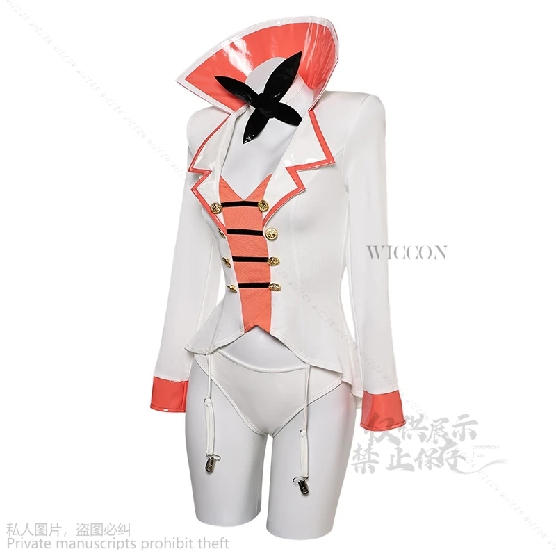 Hazbin Lucifer Cosplay Anime Hotel Sexy Morningstar Cosplay Jumpsuit Costume Bikini Devil Hell Halloween Party Adult Bodysuit