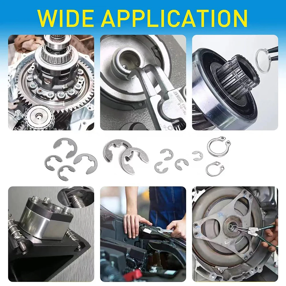 Circlips for Holes / Circlips for Shafts / E Ring Combination Set Clamp Spring Split Washer C-type E-type Circlip Plier Set