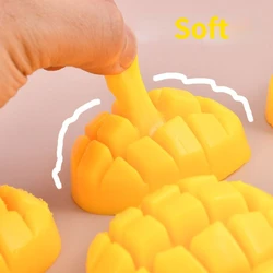 Elastic Simulation Mango Squishy Fidget Brinquedos, 3D Bonito Fruta Amarela, Soft Squeeze Toy, Festa Relaxada Presentes De Descompressão