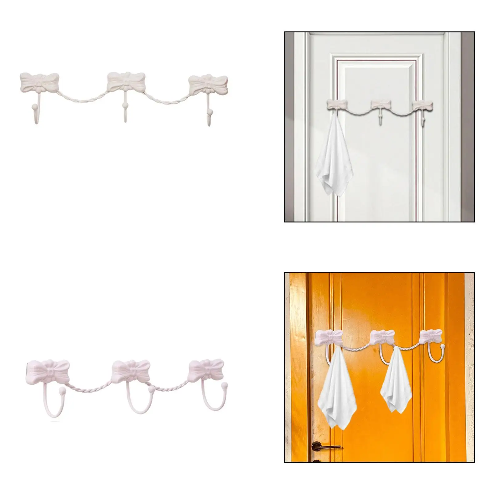 Wall Hooks for Hanging Modern Bowknot Shape Coat Hook Organizer for Scarves