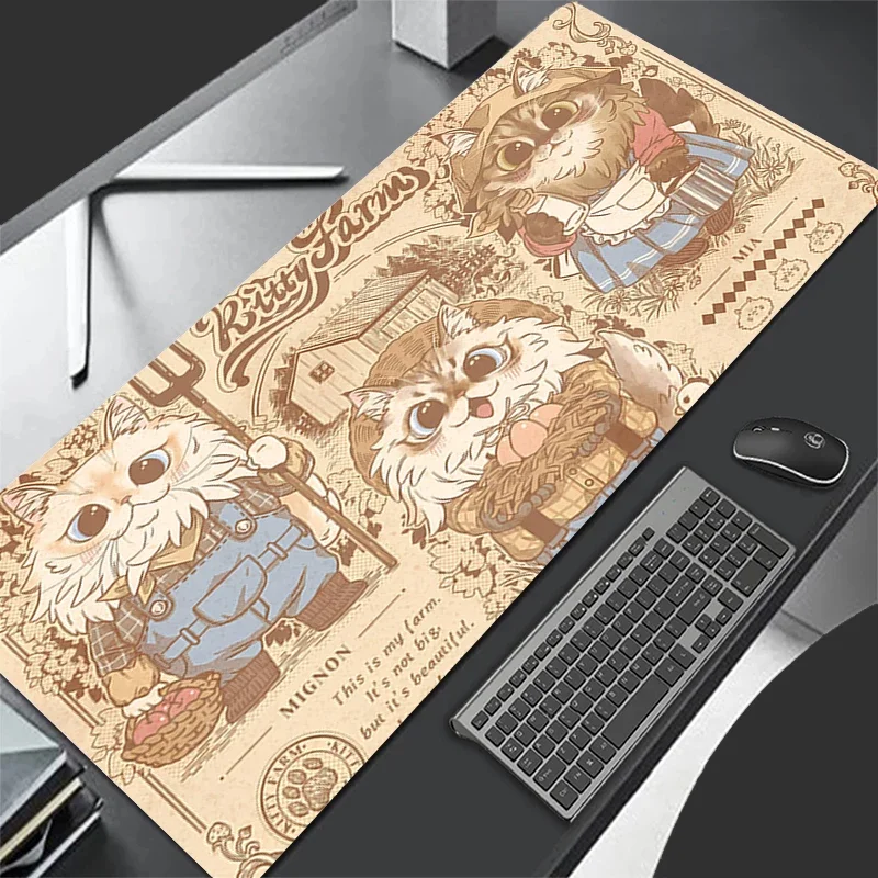 Leather Mouse Pad Larger  900x450 Speed Mini Pc Computer Keyboard Pads Fairy Tale Cat Desk Mat Gaming Accessories Home Mousepad