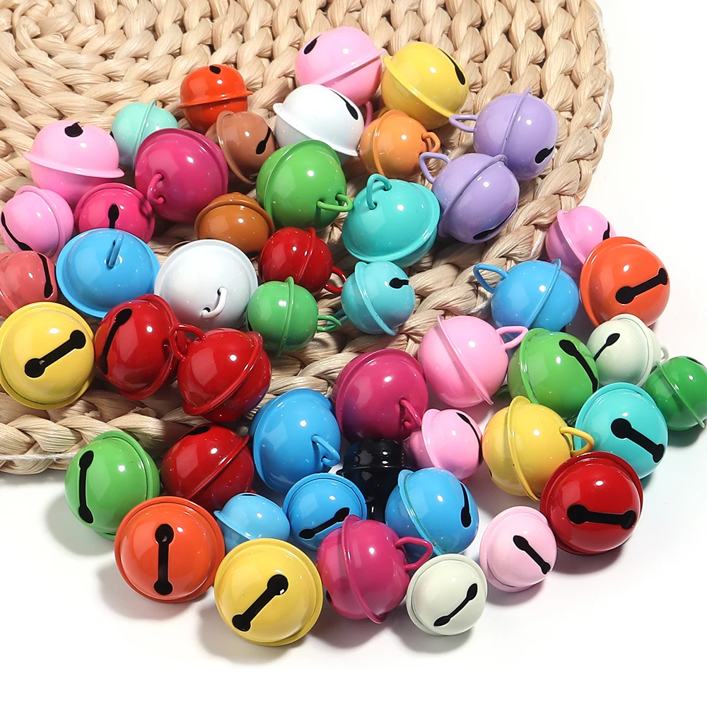 

30/60pcs Colorful Jingle Bells Iron Pendant 14/17/22mm Round Small Bell for DIY Hanging Christmas Tree Ornament Party Decoration