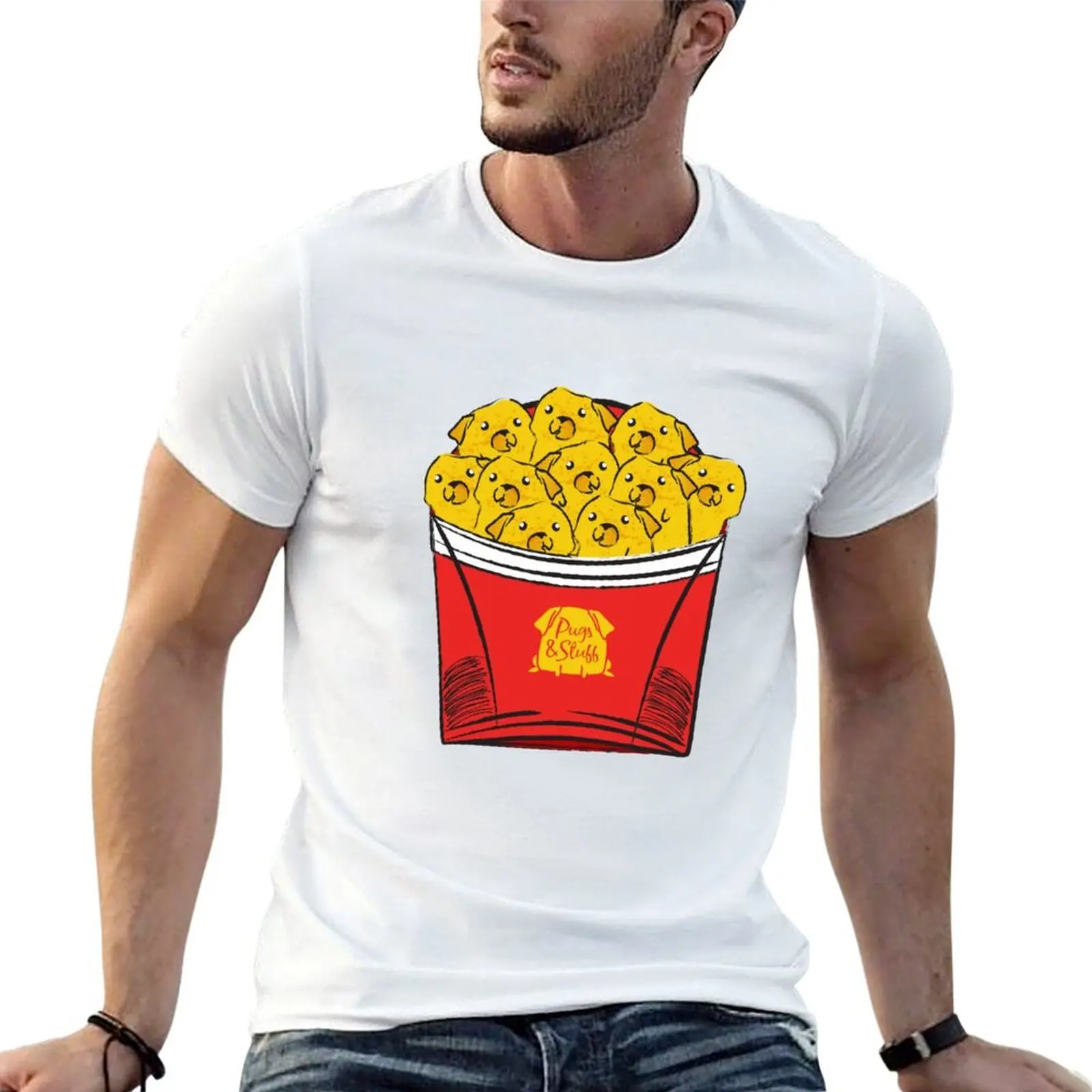 

McPug Nuggets Dog Fast Food T-Shirt anime tshirt cotton t shirts man 100% men t shirt cotton 100% T-Shirt