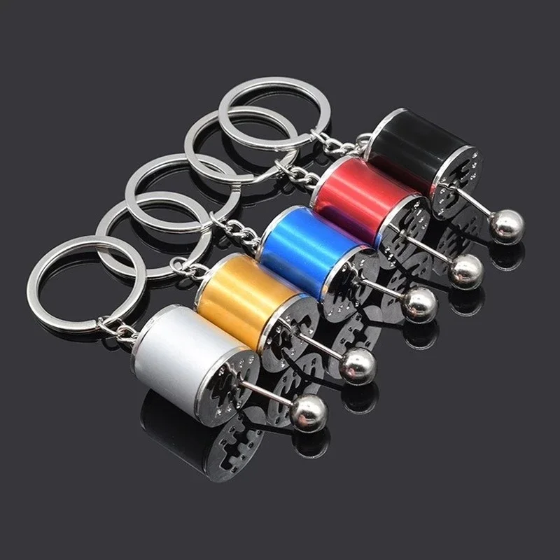 1pcs Car Speed Gearbox Gear Head Keychain Manual Transmission Lever Metal Key Ring Car Refitting Metal Pendant Creative Keychain