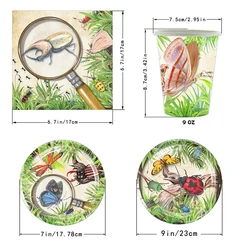 Cartoon insect Disposable tableware children birthday party supplies plate paper cup towel tablecloth baby shower