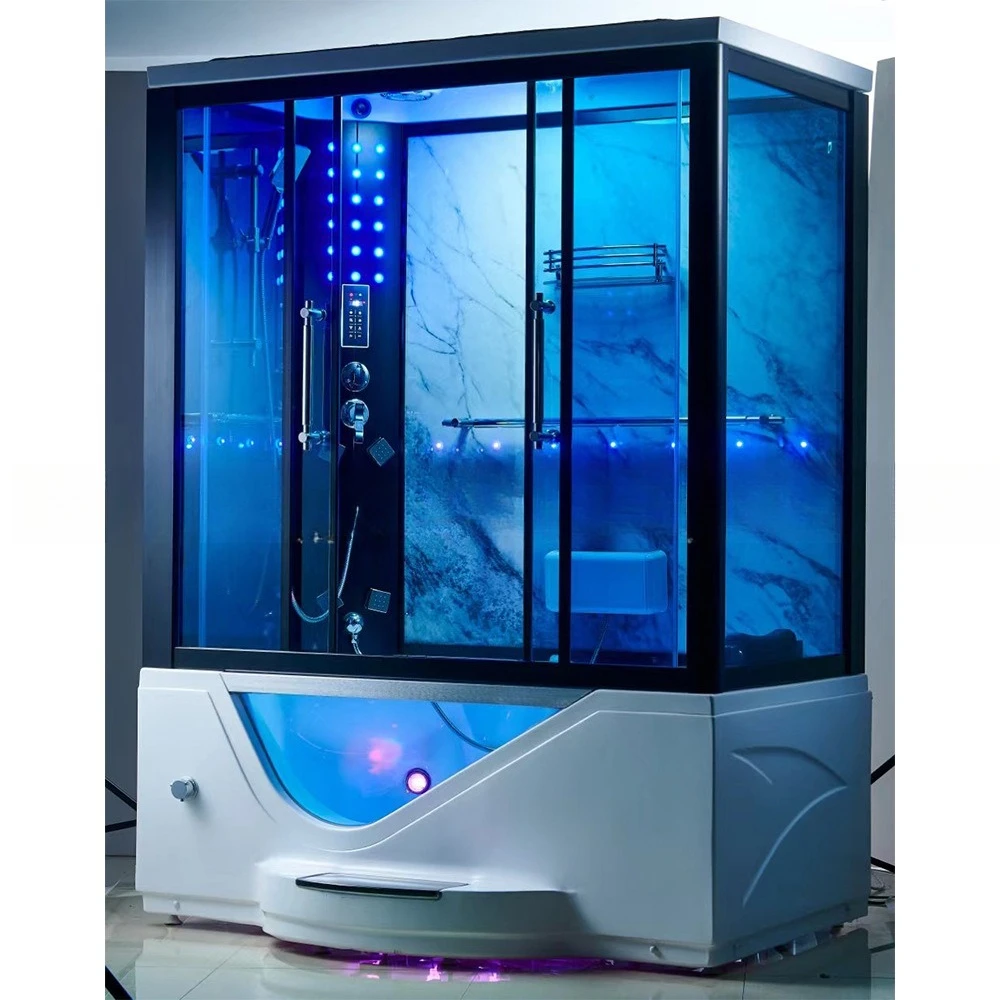 High-end slate steam room, luxury Jacuzzi, villa integrated bath