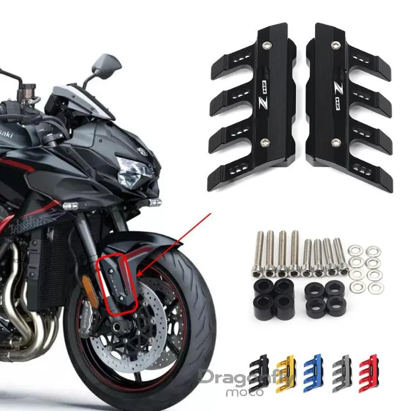 

With Logo For KAWASAKI ZH2 Z H2 Motorcycle Front Fork Protector Fender Slider Guard Accessories Mudguard