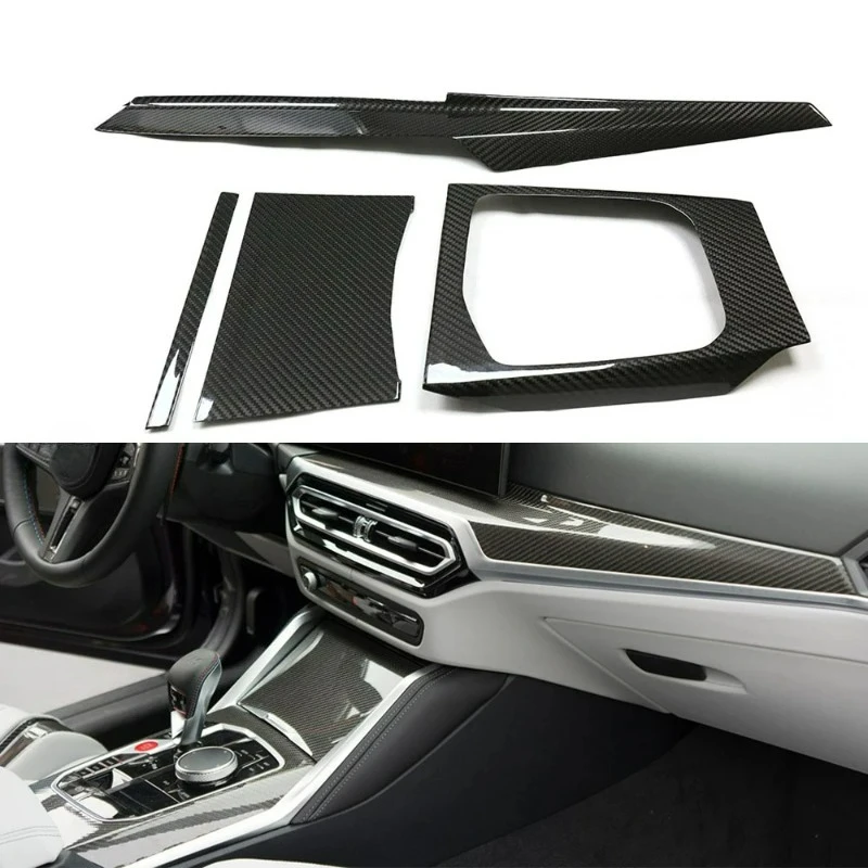 

FORBMW LCI G80 M2 M240i M3 M4 Ultra-premium Console Cover Dashboard Overlay Trim Kit Dry Carbon Fiber 4Pcs/Set
