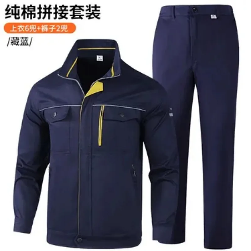 Men Women Spring Autumn CVC60 Cotton Work Pants Comfortable Dirty Resistant Wear Resistant Trousers for Factory Garage Construct