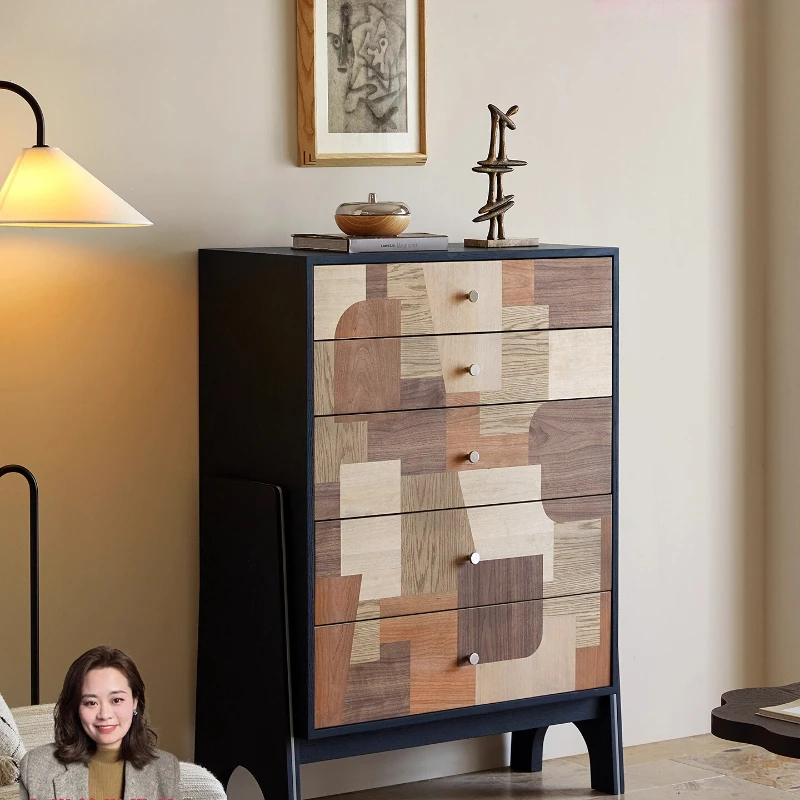 

Sammy ingenious solid wood chest of drawers simple modern bedroom storage cabinet bedside cabinet retro vertical cabinet