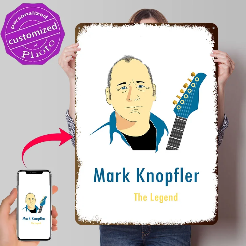 Mark Knopfler Dire Straits Personalized 3D Textured Metal Poster Wall Art Tinplate Sign for Home Decor Room Accessories House