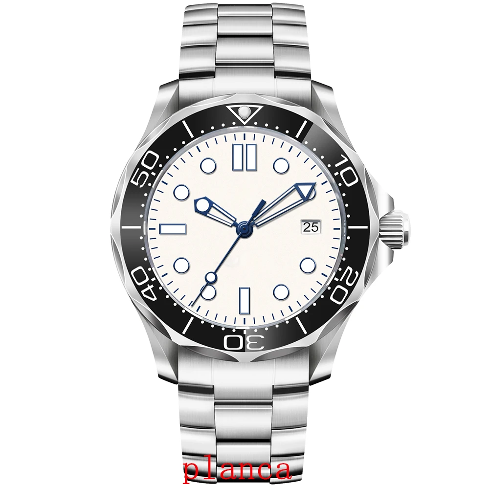Мужские часы из нержавеющей стали с индивидуальным логотипом 41 мм, автоматический механизм NH35, часы с сапфировым стеклом, светящиеся