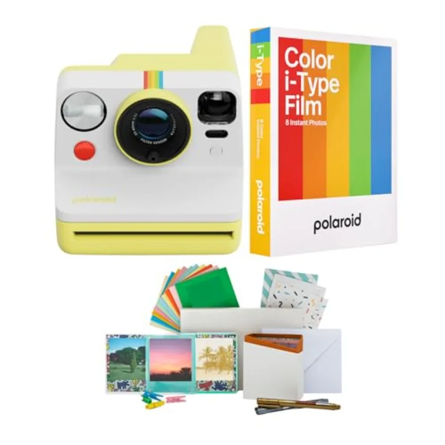 

Instant camera for everyday use, yellow ABS plastic body, vibrant yellow color, built-in tripod mount for stable shots