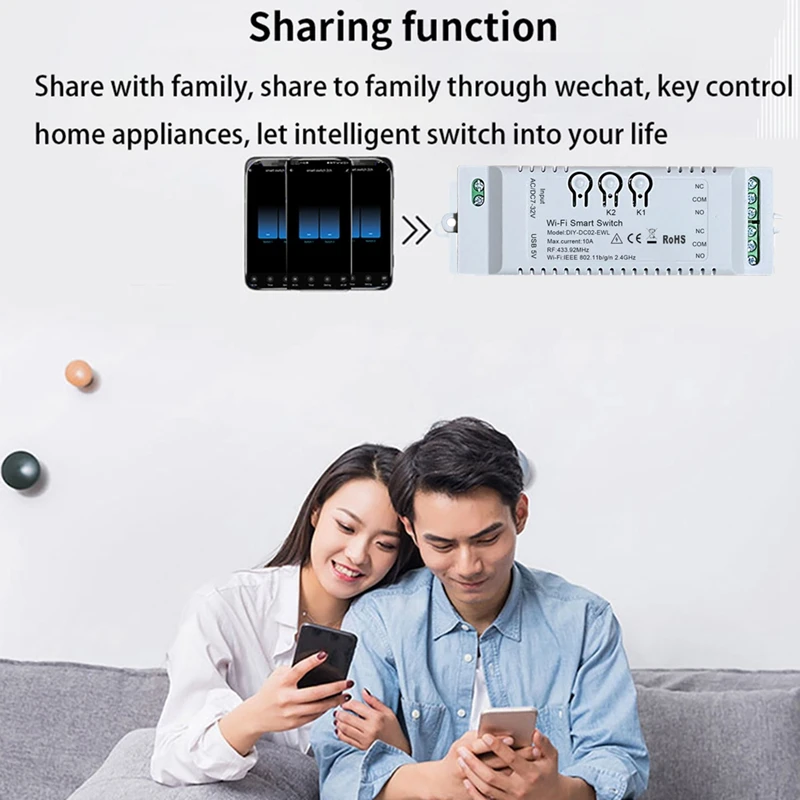 2CH Wifi Smart Switch DIY Timer Ewelink 85-265V 2.4G Wifi+RF433+BT Home Automation Module For Alexa Google Home IFTT Easy To Use