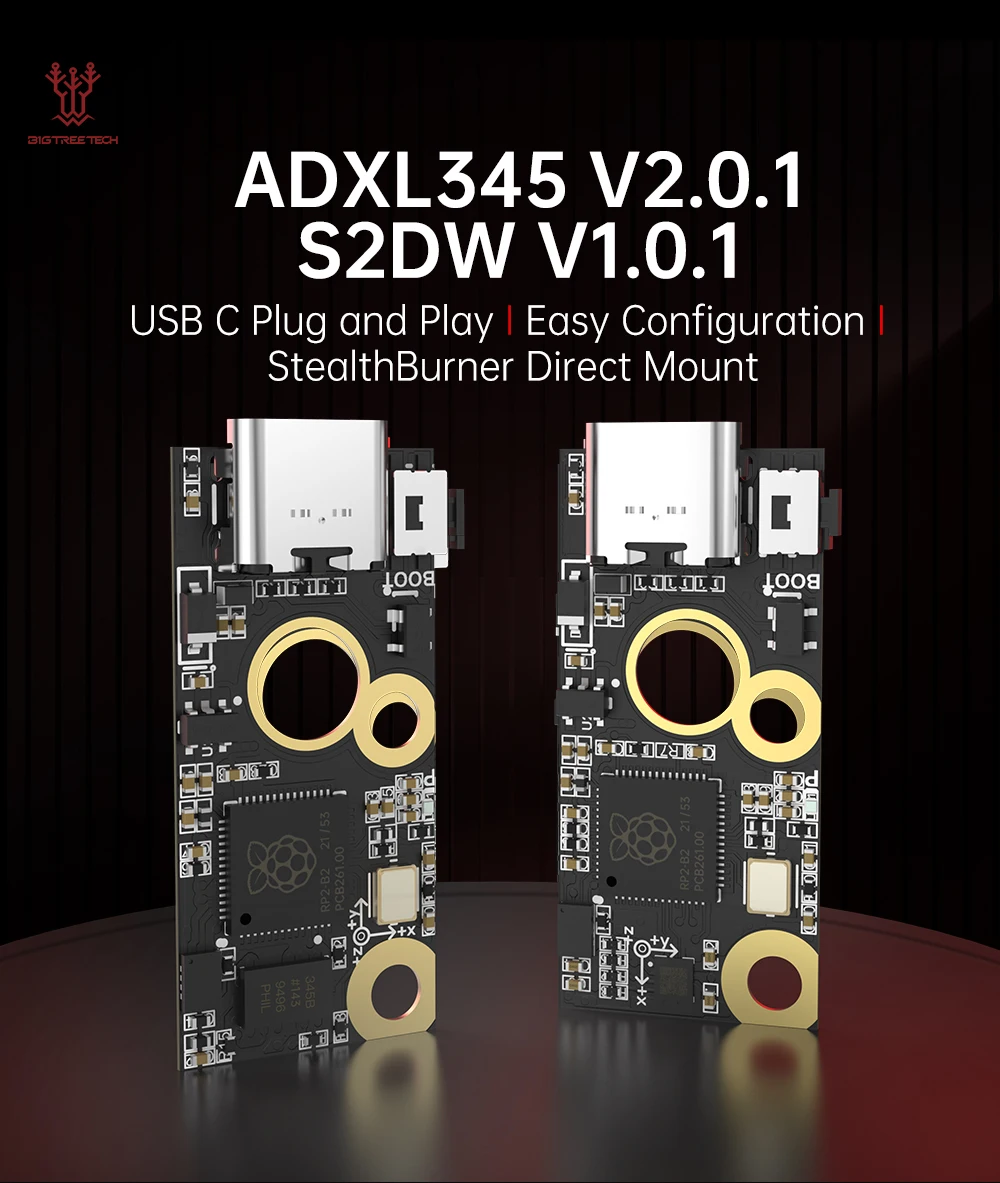 

Плата акселерометра Bigtreetech ADXL345 S2DW с поддержкой прошивки Klipper для Rspberry Pi Voron, 36 мм, детали для экструдера двигателя, 3D-принтера