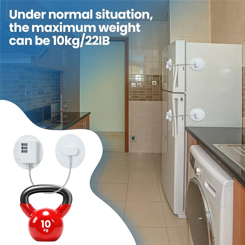 

ABEZ, 6 шт., замки для шкафа с кодовым замком для холодильника, комбинированный замок для безопасности детей с 6 отвертками (белый), Easy Insta