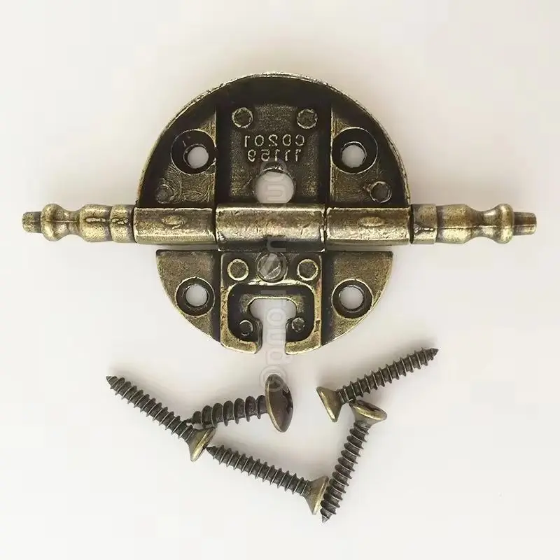 

4PCS Zinc Alloy Antique Furniture Hinges Cupboard Wardrobe Bookcase Closet Dresser Cabinet Door Hinges Wood Cases Boxes Hinges