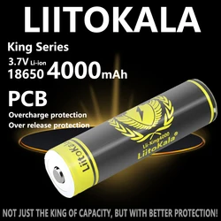 1-40pcs LiitoKala KING4000-PCB 18650 battery 3.7V 4000mAh li-ion Rechargeable Batteries Hight Power Discharge 30A Larger Current