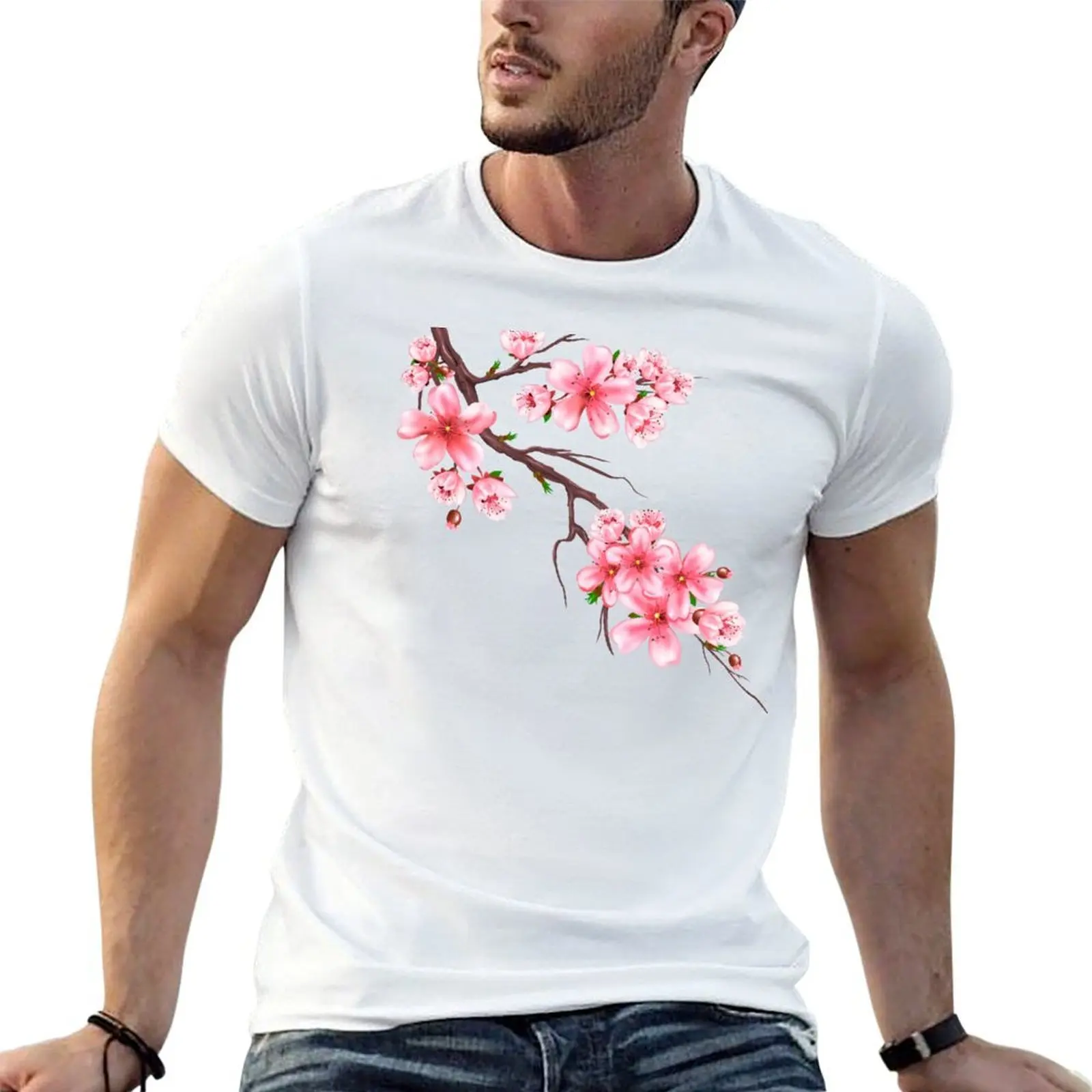 Sakura Cherry Blossom T-Shirt shirts graphic valentines clothes Men's t shirts