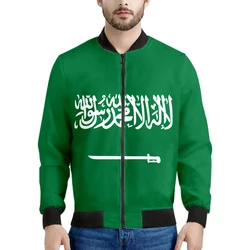 Saudi Arabia Zipper Jacket Custom Name Team Logo Sa Coats Sau Country  Arabic Nation Arab Islam Arabian Flag Print Photo Clothes