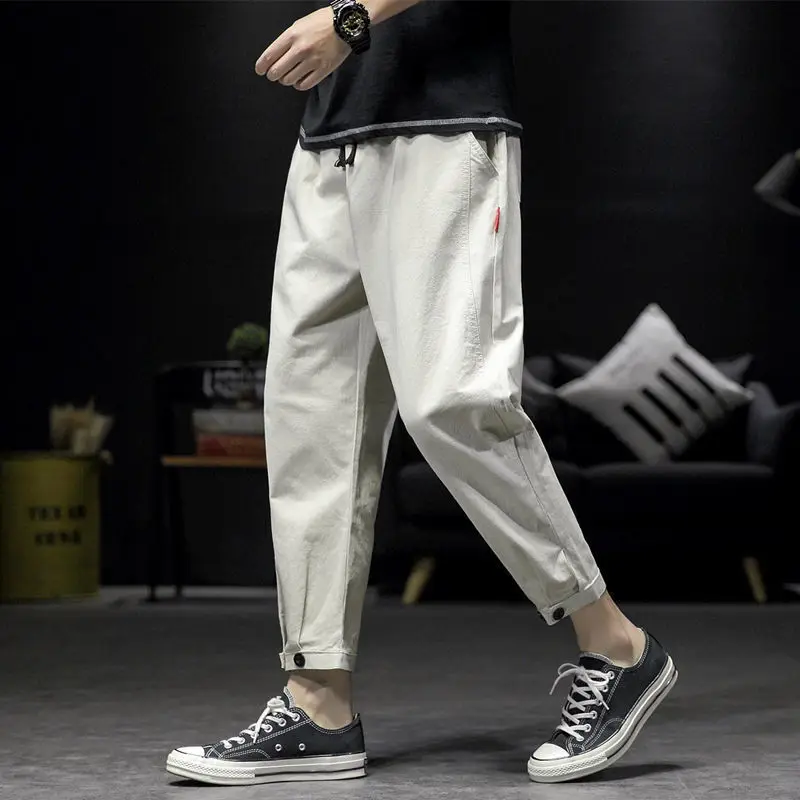 

Men Loose 2025 New Summer Korean Versatile Sports and Casual Trousers