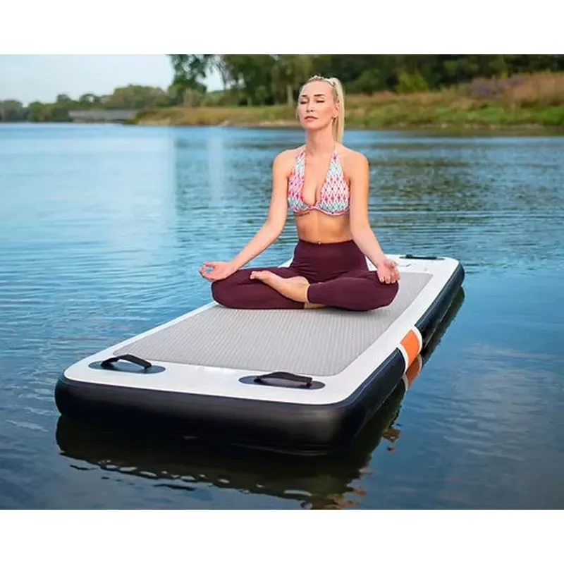 Inflatable Floating Yoga Mat Air Cushion Gymnastics Equipment Fitness Water Pad for Pool Exercise Balance Training Aid Water