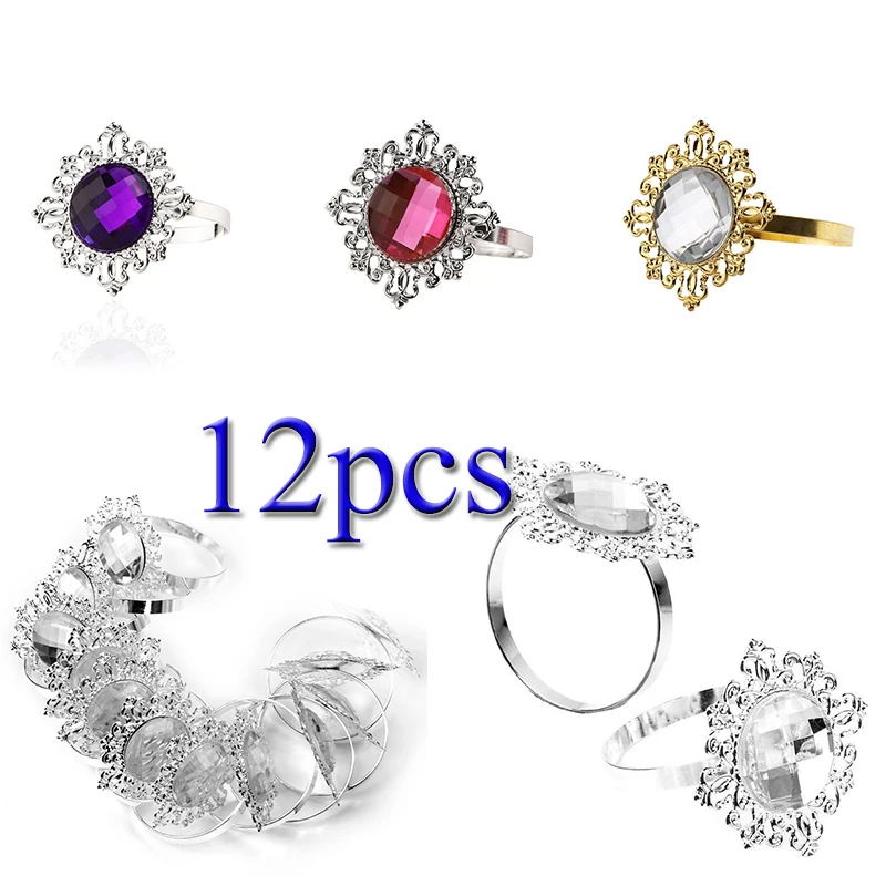 

Napkin Ring Serviette Hollow Out Holder Napkins Decorations Dinner Holders Rings Bride Silver