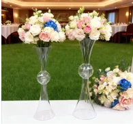 

10 шт.) 50 см высокая ваза для трубы, прозрачная двусторонняя латура, цветочная прозрачная акриловая подставка для цветов, настольная ваза, свадебная центральная часть qq361