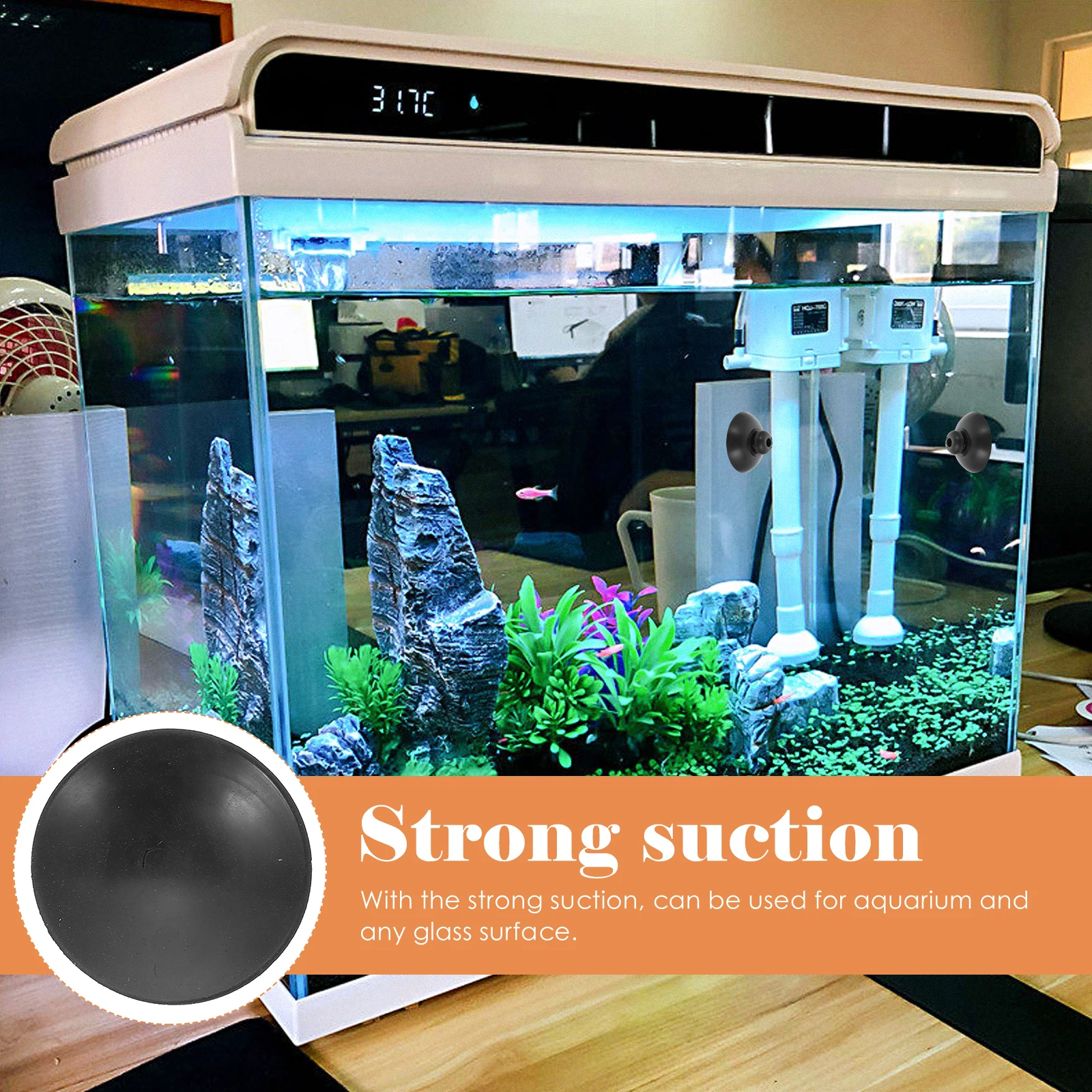 

20pcs Suction Cups Aquarium Air Aquarium Air Pump Fixing Tool Accessories Submersible Pump Fish Tank Glass Surface