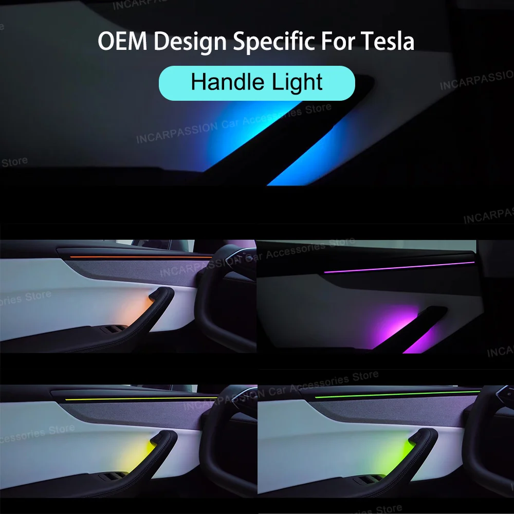 

Handle light Ambient Light for Tesla Model Y Juniper Model 3 Highland 2023-2025 Led Car Interior Door Atmosphere Lamp