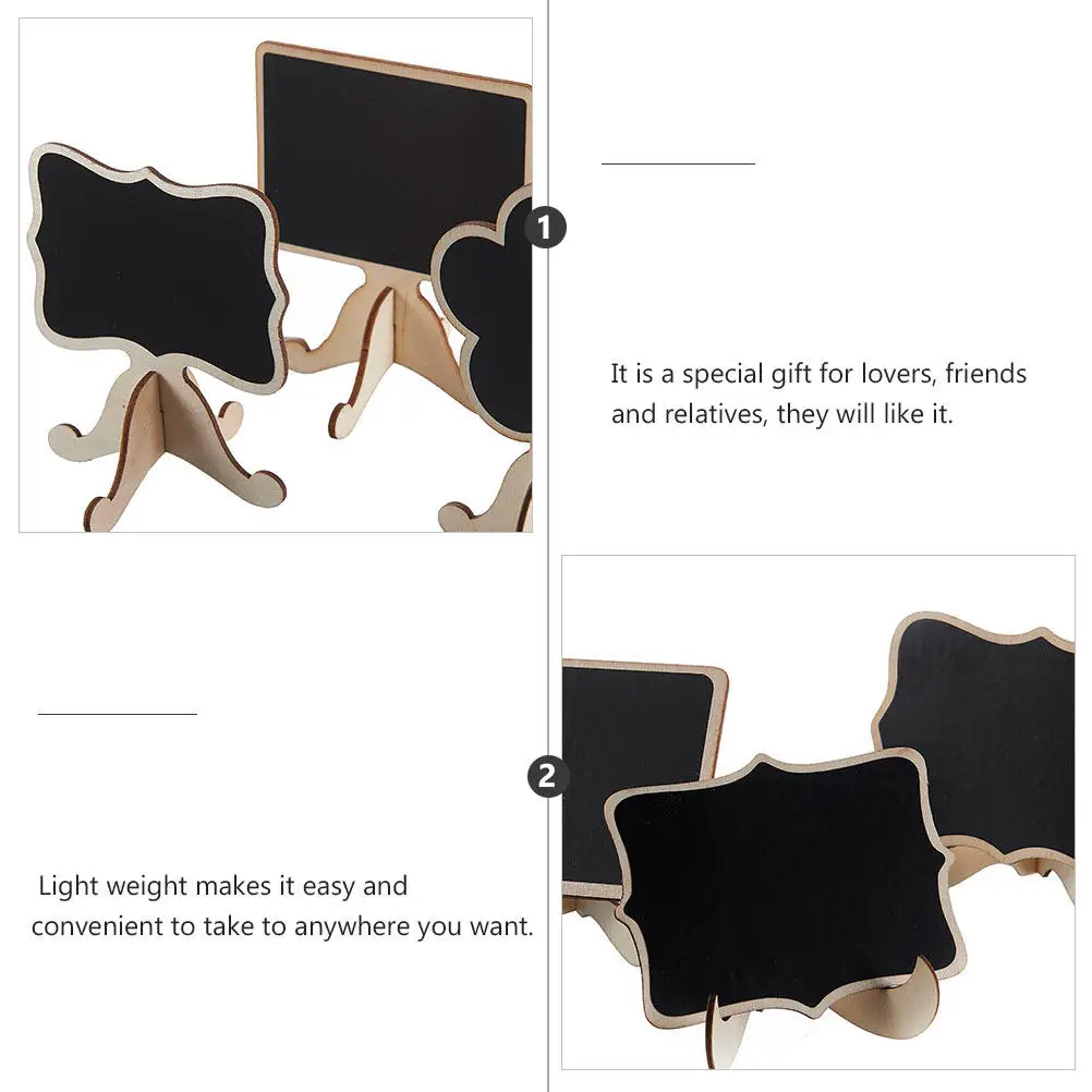

25Pcs Mini Wooden Chalkboard Message Board Ornament for Desk Decoration Home Office Wedding Party Garden Sign