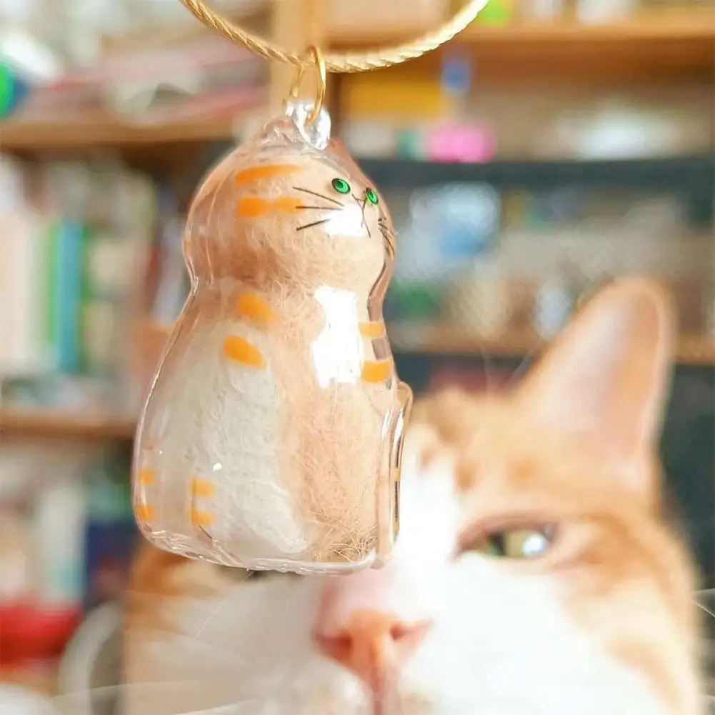 

Kawaii Transparent Cat Hair Storage Box Pet's Fur Container Cats Capsule Storage Cat Pendant Collection Figures Souvenir Ha N4G8