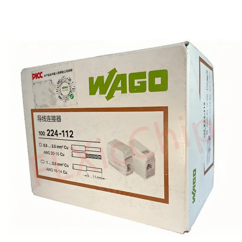 100PCS/box 224-101 224-112 wago terminal Lighting fixture docking connector wire joint quick insulation spring type New