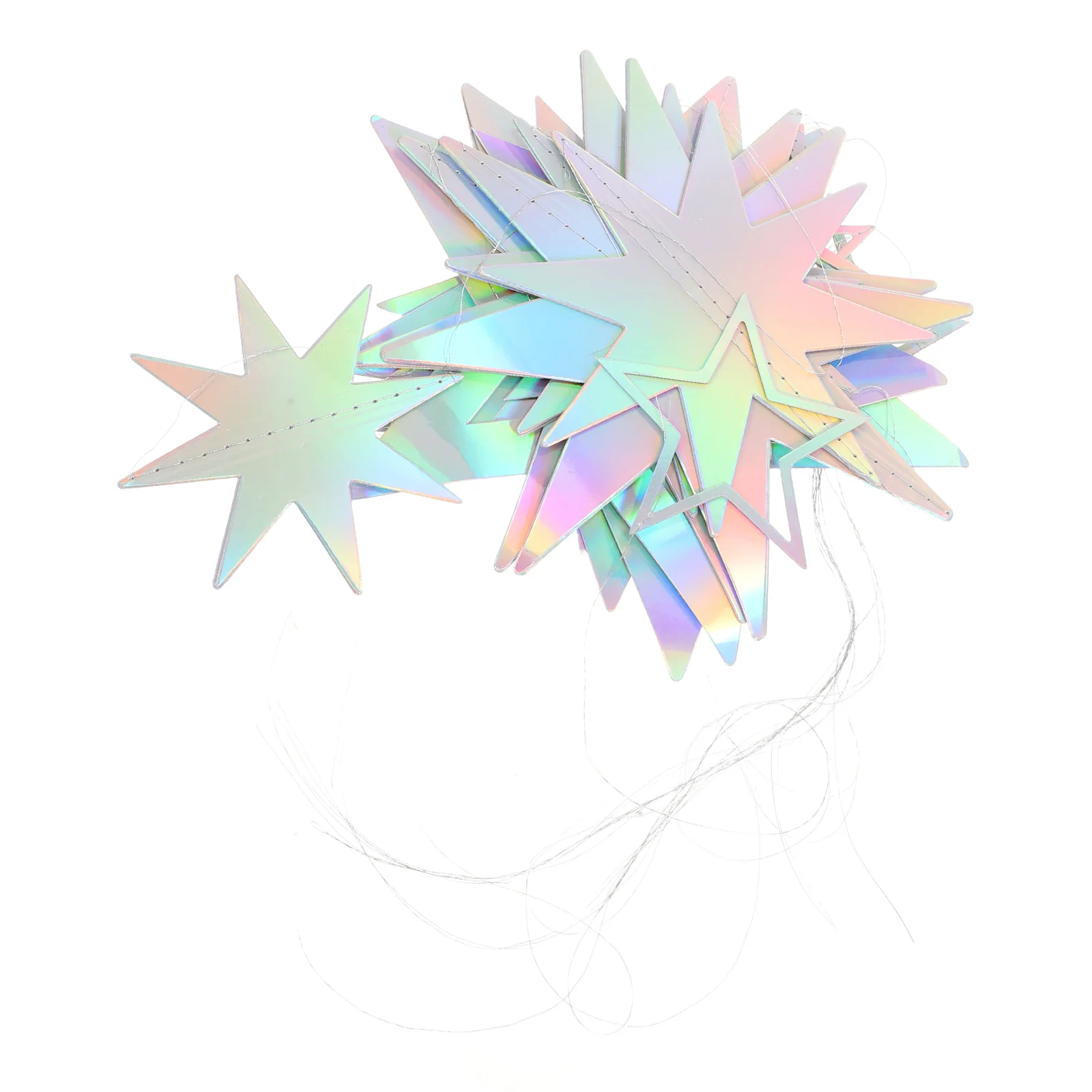 

15Pcs Star Garlands Hanging Streamers Shimmering Hollow Five-Pointed Design for Shower Eid Celebration Backdrop Decoration